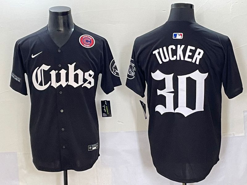 Men 2025 Chicago Cubs #30 Tucker Black Five generations Joint Name Nike MLB Jersey style 15->chicago cubs->MLB Jersey